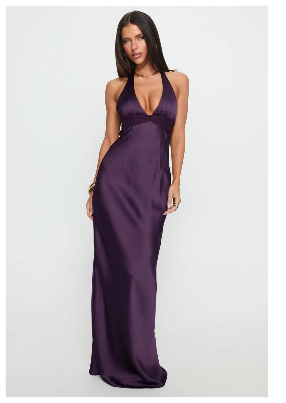 NWT Princess Polly Odyssa Satin Halter Gown Size US/4